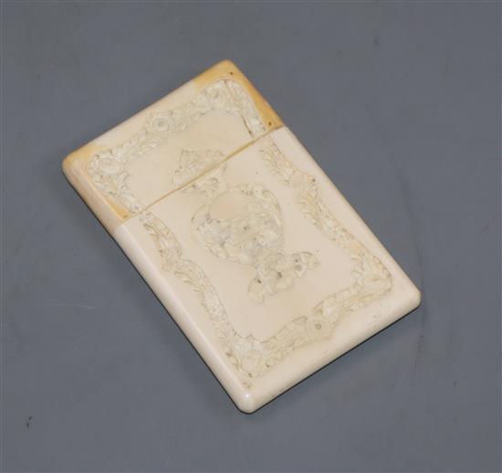 A Cantonese carved ivory card case